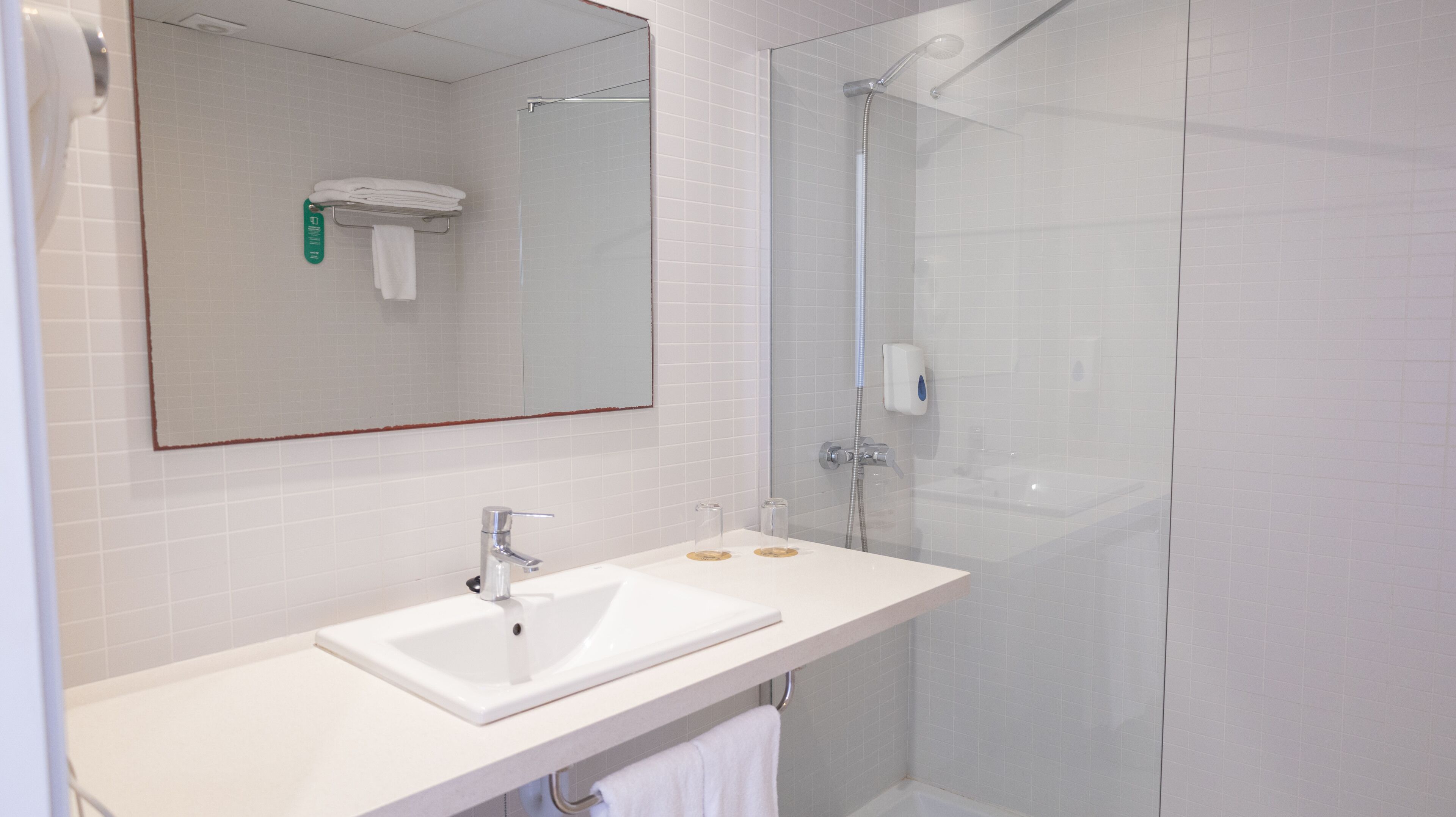 free toiletries, hair dryer, towels