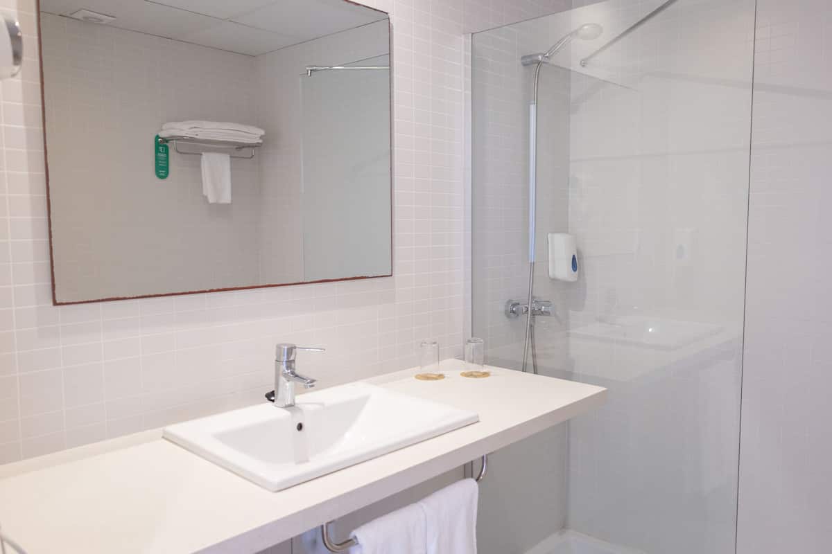 free toiletries, hair dryer, towels