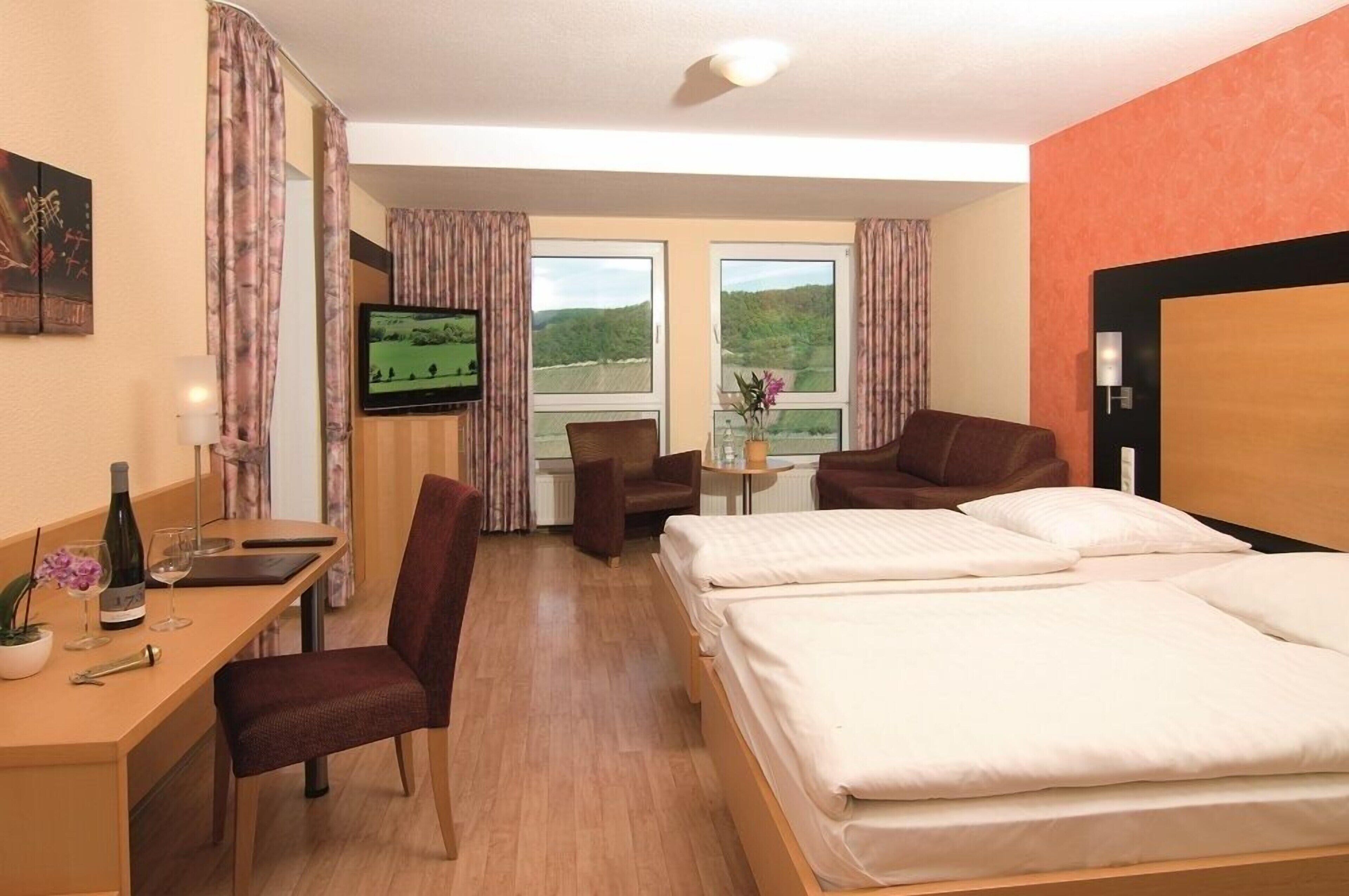 Desk, free WiFi, bed sheets