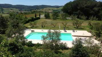 Piscina all'aperto, lettini