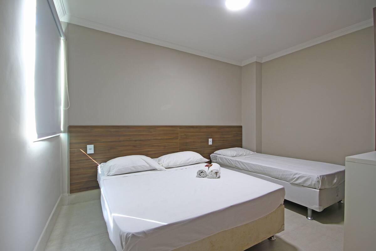 Minibar, blackout curtains, bed sheets