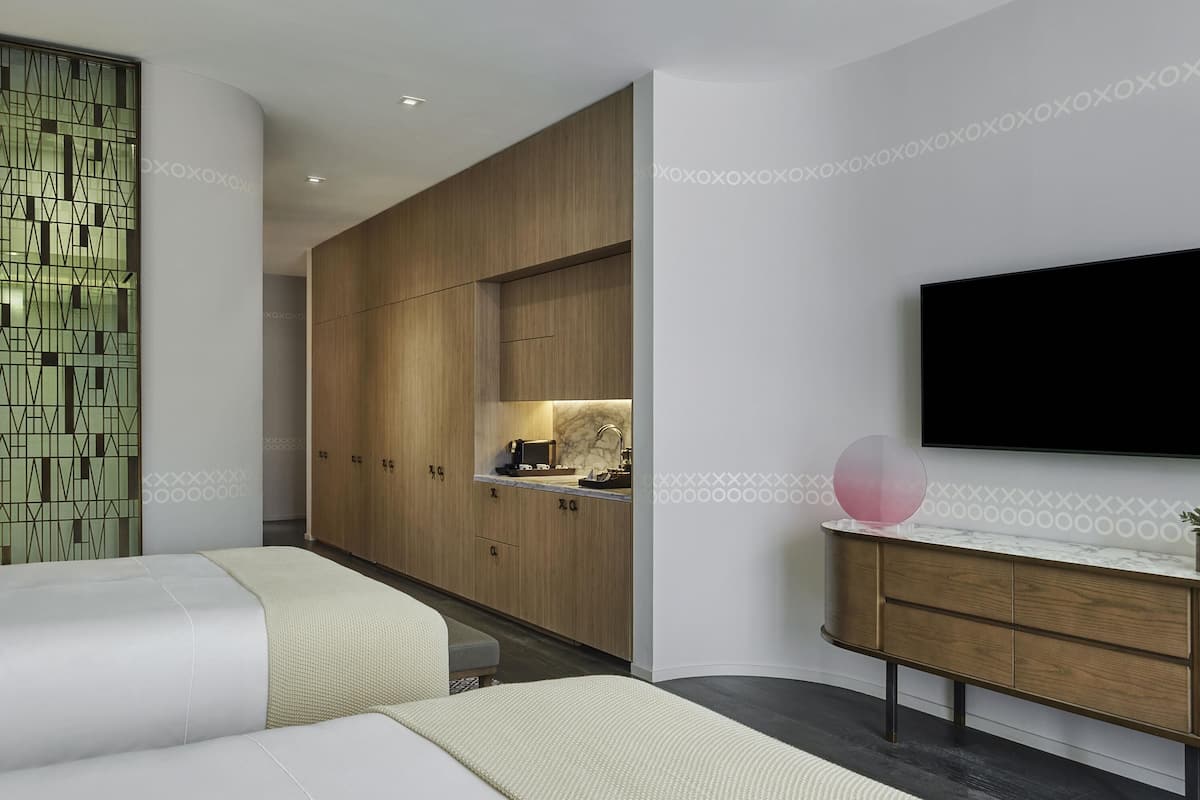 Double Room, 2 Queen Beds (Lux) | Premium bedding, minibar, in-room safe, laptop workspace