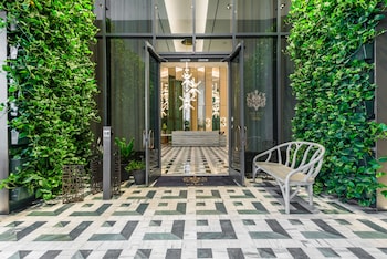 Hotel entrance at SLS LUX Brickell