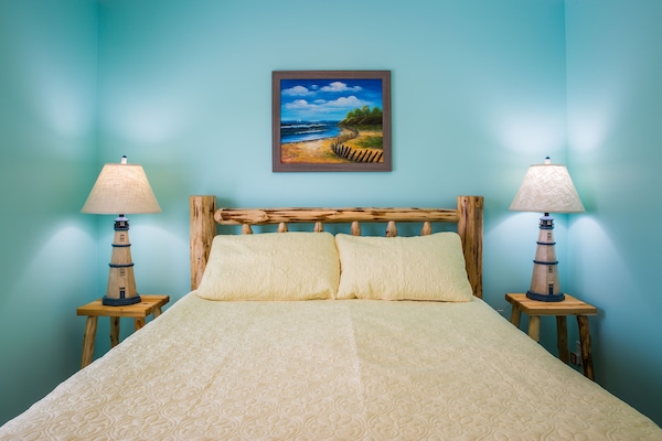 Sleep comfortable on hand made pine beds with cotton sheets and comforters.