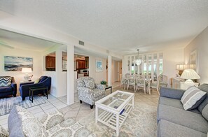 TV, DVD player, video library