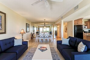 TV, DVD player, books, video library