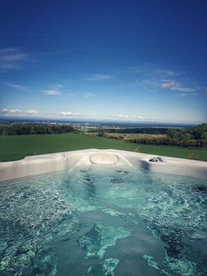 Outdoor spa tub - Exclusive and stylish with stunning views from your private Hot Tub (Forres)