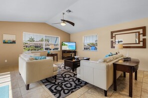 Smart TV, DVD player, books