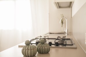 Réfrigérateur, four, plaque de cuisson, cafetière/bouilloire