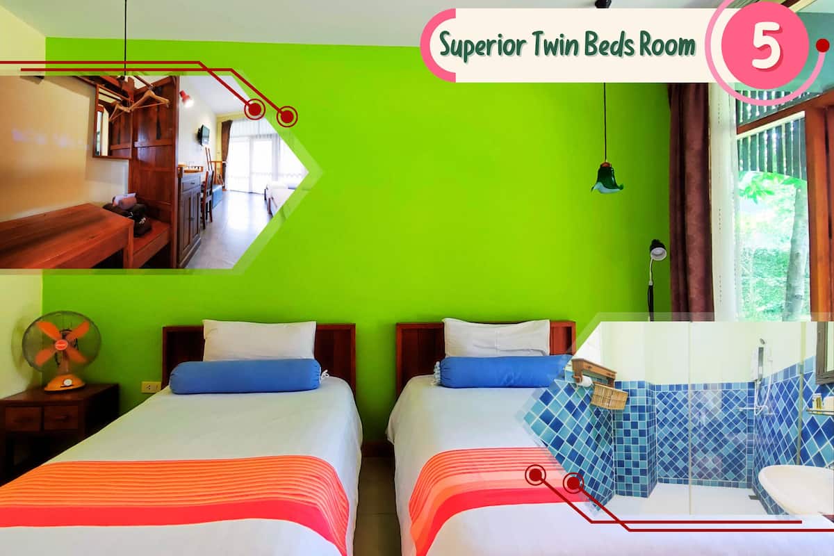 Superior Twin Room, 2 Single Beds | Blackout curtains, free WiFi, bed sheets