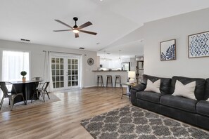 Smart TV, fireplace, video games, toys