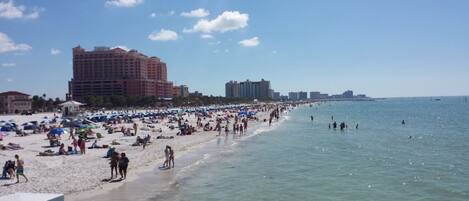 Sun-loungers, beach towels