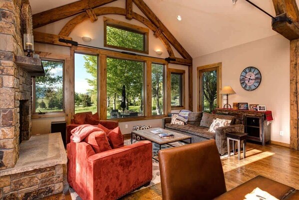 TV, fireplace, offices
