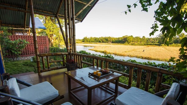 Deluxe Cottage | Balcony - V Resorts Sikhiri Manas (Barnagar)