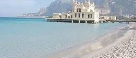 Beach nearby, white sand, beach shuttle, 6 beach bars