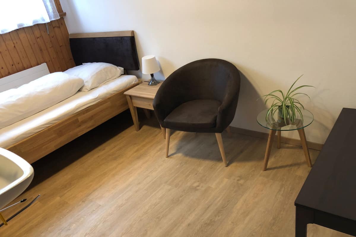 Standard-Einzelzimmer, Gemeinschaftsbad, Bergseite | Zimmersafe, Verdunkelungsvorhänge, kostenloses WLAN, Bettwäsche