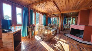 Family Cottage | Living area | Flat-screen TV, fireplace