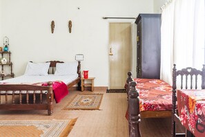 Desk, rollaway beds
