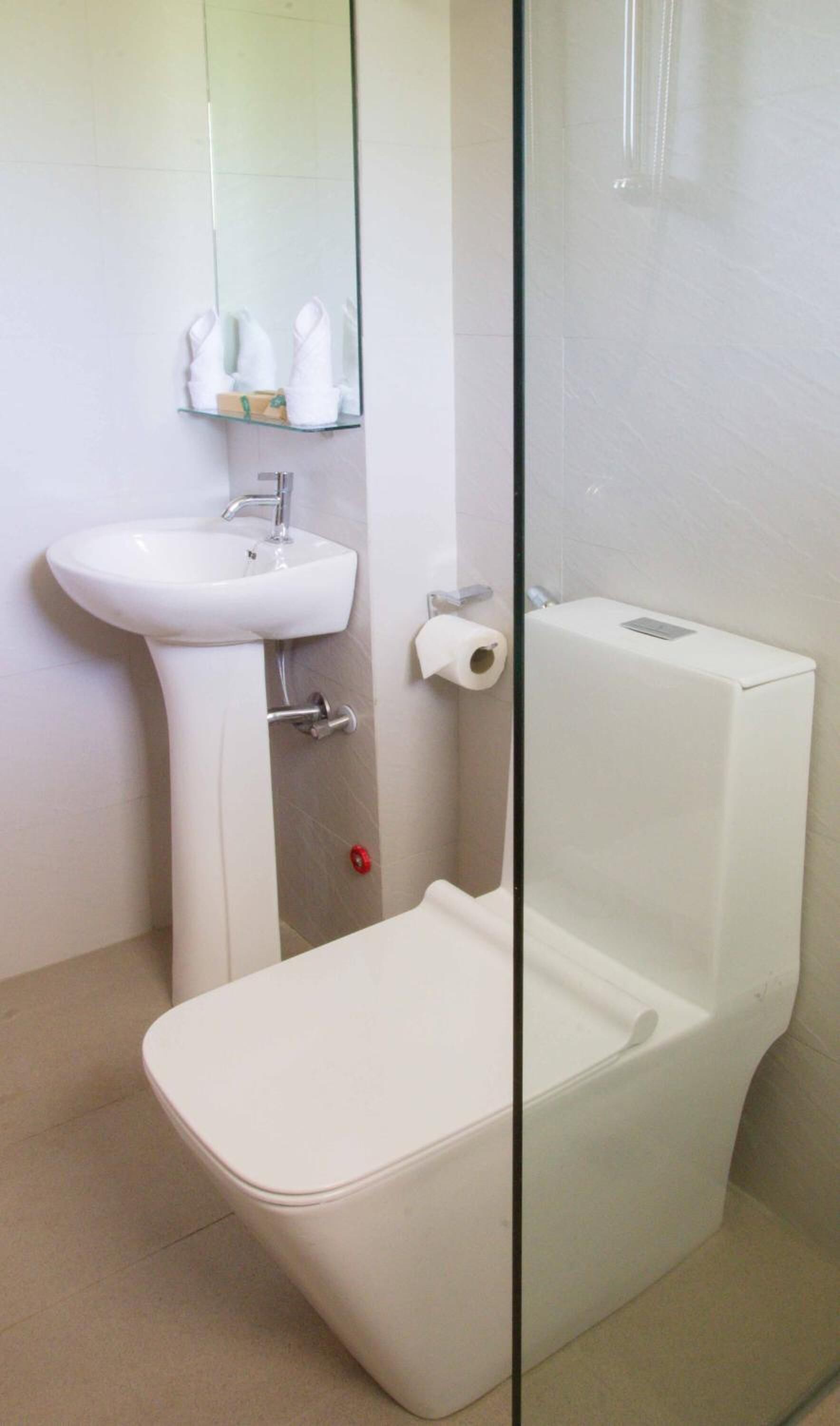 shower, free toiletries, hair dryer, bidet