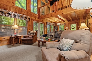 Cabin, 2 Bedrooms | Living area | TV, table football