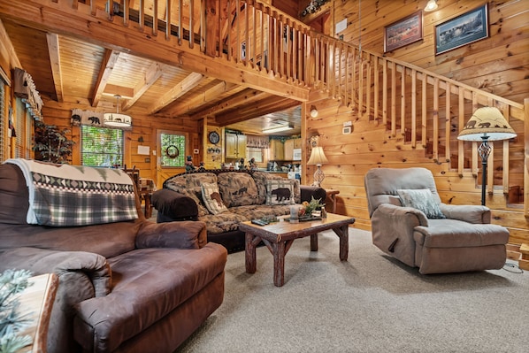 Cabin, 2 Bedrooms | Living area | TV, table football