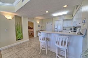 Condo, 2 Bedrooms | Private kitchen | Fridge, oven, coffee/tea maker, toaster - Roomy Condo with Pool and Beach Access - Unit 0502 by RedAwning (Panama City Beach)