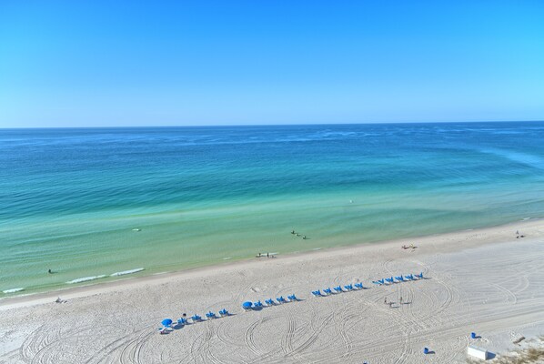 Condo, 2 Bedrooms | Beach | On the beach, beach umbrellas - Luxurious Beachfront Condo with Beachside Pool Access and Free WiFi - Unit 1202 by RedAwning (Panama City Beach)