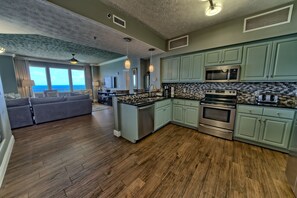 Condo, 2 Bedrooms | Private kitchen - Pleasant Oceanfront Condo with Large Balcony and Beach Access - Unit 1605 by RedAwning (Panama City Beach)