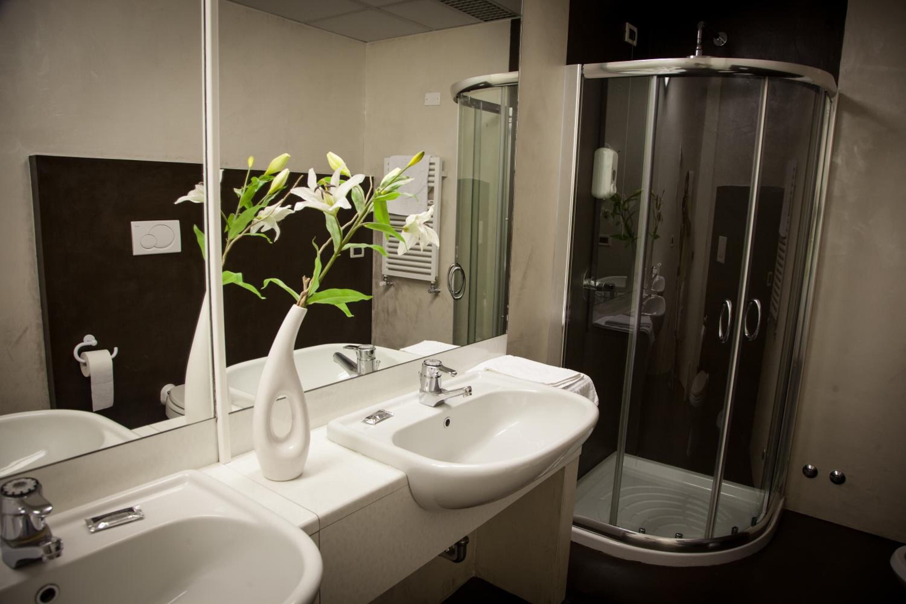 free toiletries, hair dryer, bidet, towels