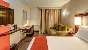 In-room safe, desk, blackout curtains, soundproofing