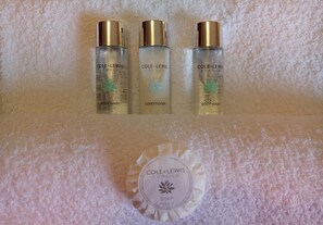 Free toiletries, towels