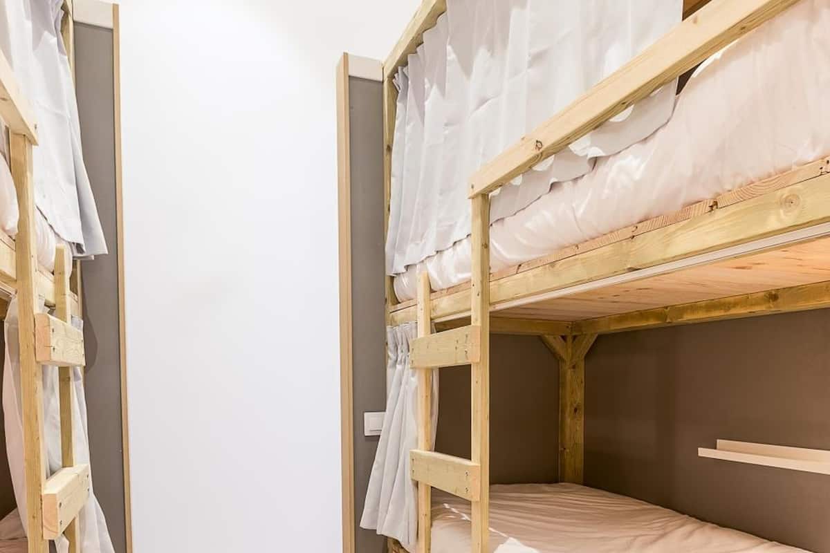 Firemannsrom – basic, privat bad (4 beds in 4 bed shared dormitory) | Wi-fi (inkludert) og sengetøy
