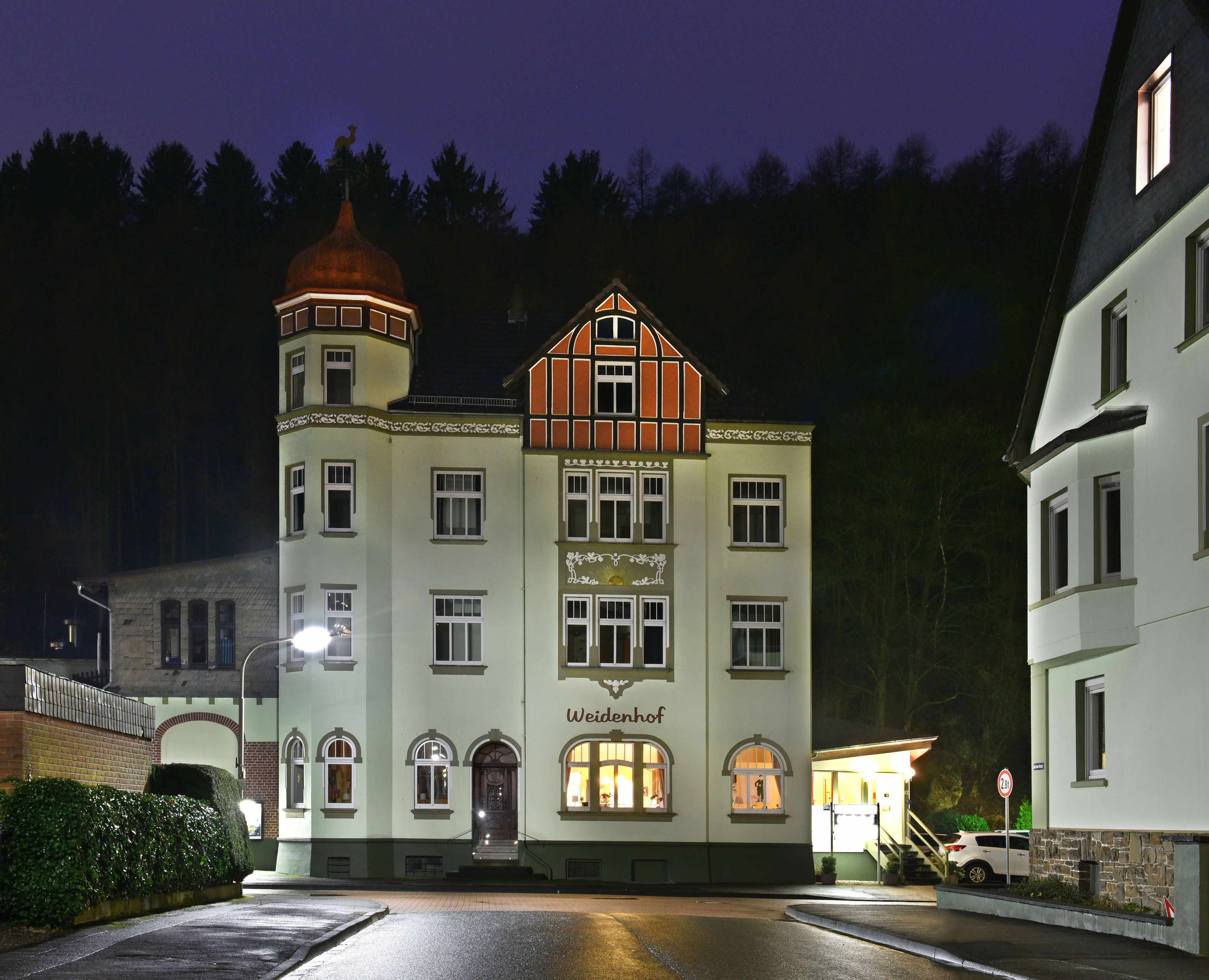 front of property – evening/night