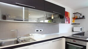 Apartment, 2 Bedrooms, Sea View | Private kitchen | Coffee/tea maker, fridge, oven, stovetop - Heart of Strunjan Apartments AL (Piran)
