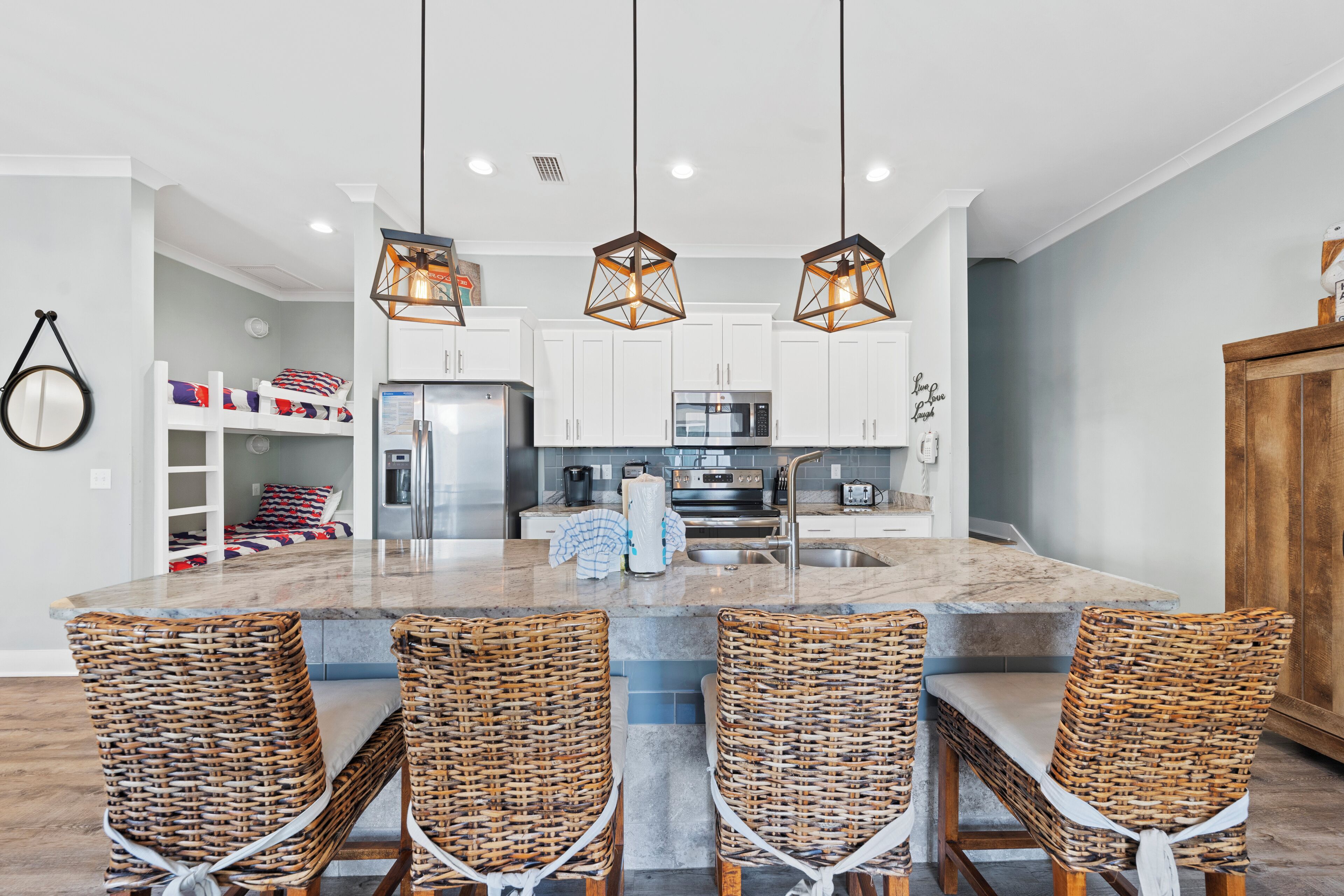 独特村舍, 2 间卧室, 阳台, 环礁湖景观 | 私人厨房 | 冰箱、微波炉、烤箱、炉灶