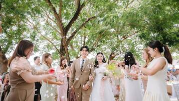 Outdoor wedding area