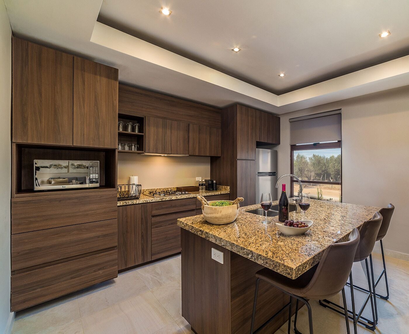 master suite | private kitchen | full-sized fridge, espresso maker, coffee/tea maker, electric kettle