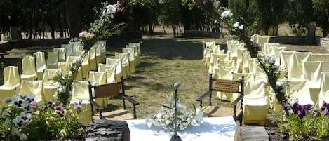 Outdoor wedding area