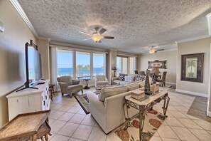 Living area - Beautiful Beachfront Condo with Pool View - Unit 0203 by RedAwning (Panama City Beach)