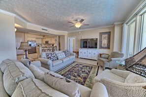 Living area - Beautiful Beachfront Condo with Pool View - Unit 0203 by RedAwning (Panama City Beach)