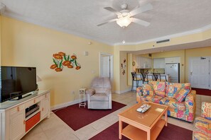 Living area - Oceanfront Condo with Spacious Balcony - Unit 0306 by RedAwning (Panama City Beach)