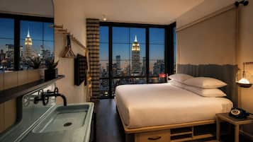Egyptian cotton sheets, premium bedding, in-room safe, blackout curtains