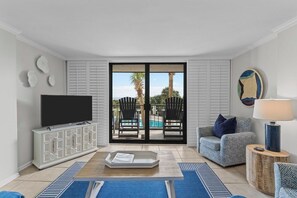 TV, DVD player, ping pong, books