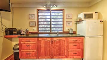 Fridge, microwave, oven, electric kettle