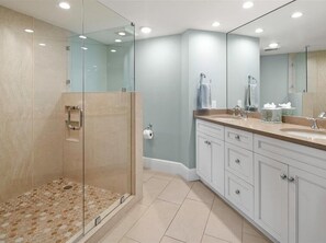 Bathtub, hair dryer, towels