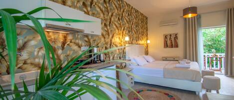 Luksus-dobbeltværelse - 1 kingsize-seng | 1 soveværelse, individuelt design, strygejern/strygebræt, gratis Wi-Fi