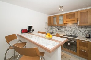 Apartment, 2 Bedrooms, Terrace, Sea View | Private kitchen | Fridge, oven, stovetop, cookware/dishes/utensils - Apartments Lumbarda Bay (Lumbarda)