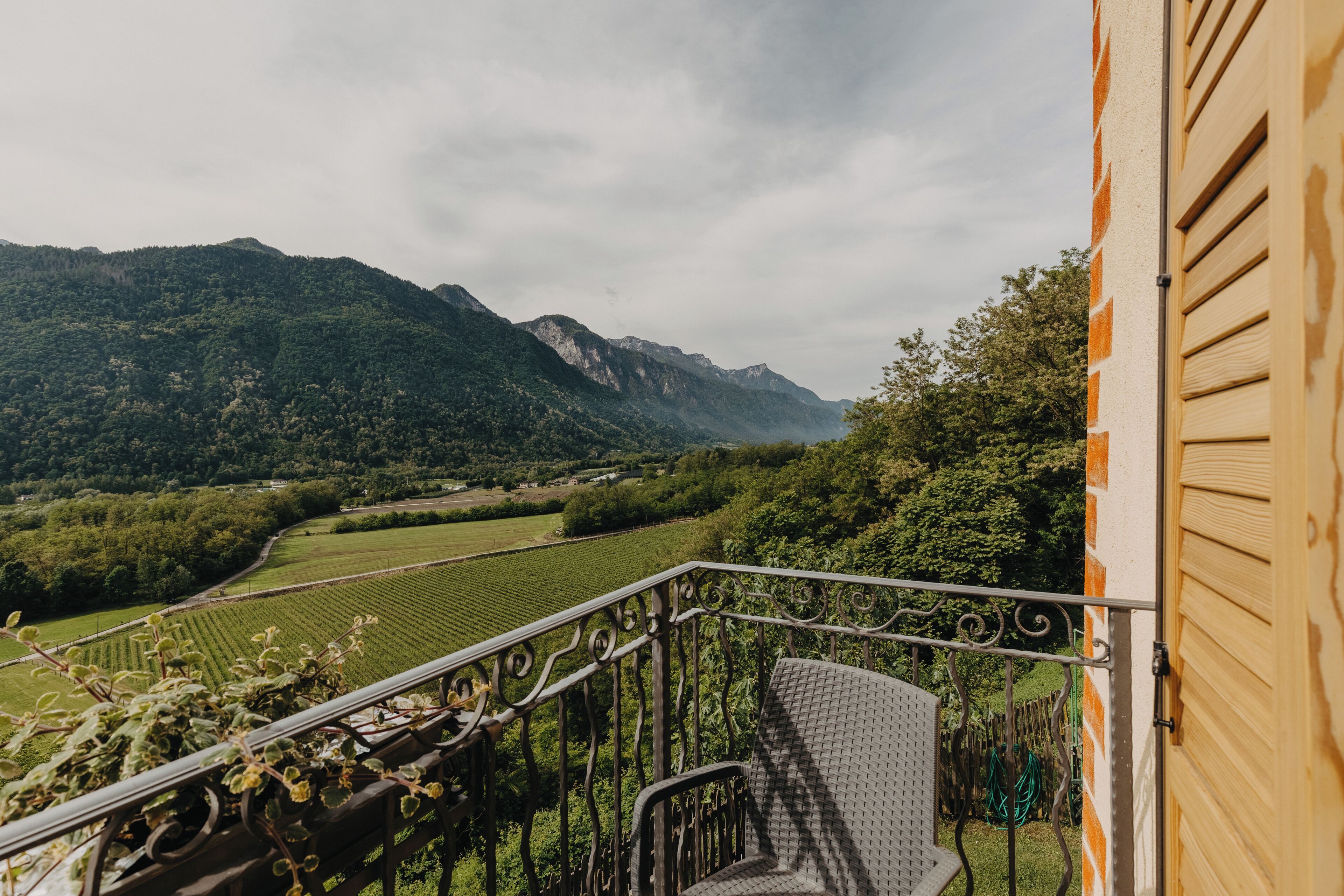 Vue sur la campagne depuis l’hébergement