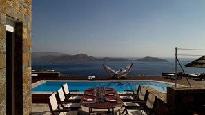 Deluxe Villa, Sea View | Terrace/patio - Elounda White Pearl Villa (Agios Nikolaos)