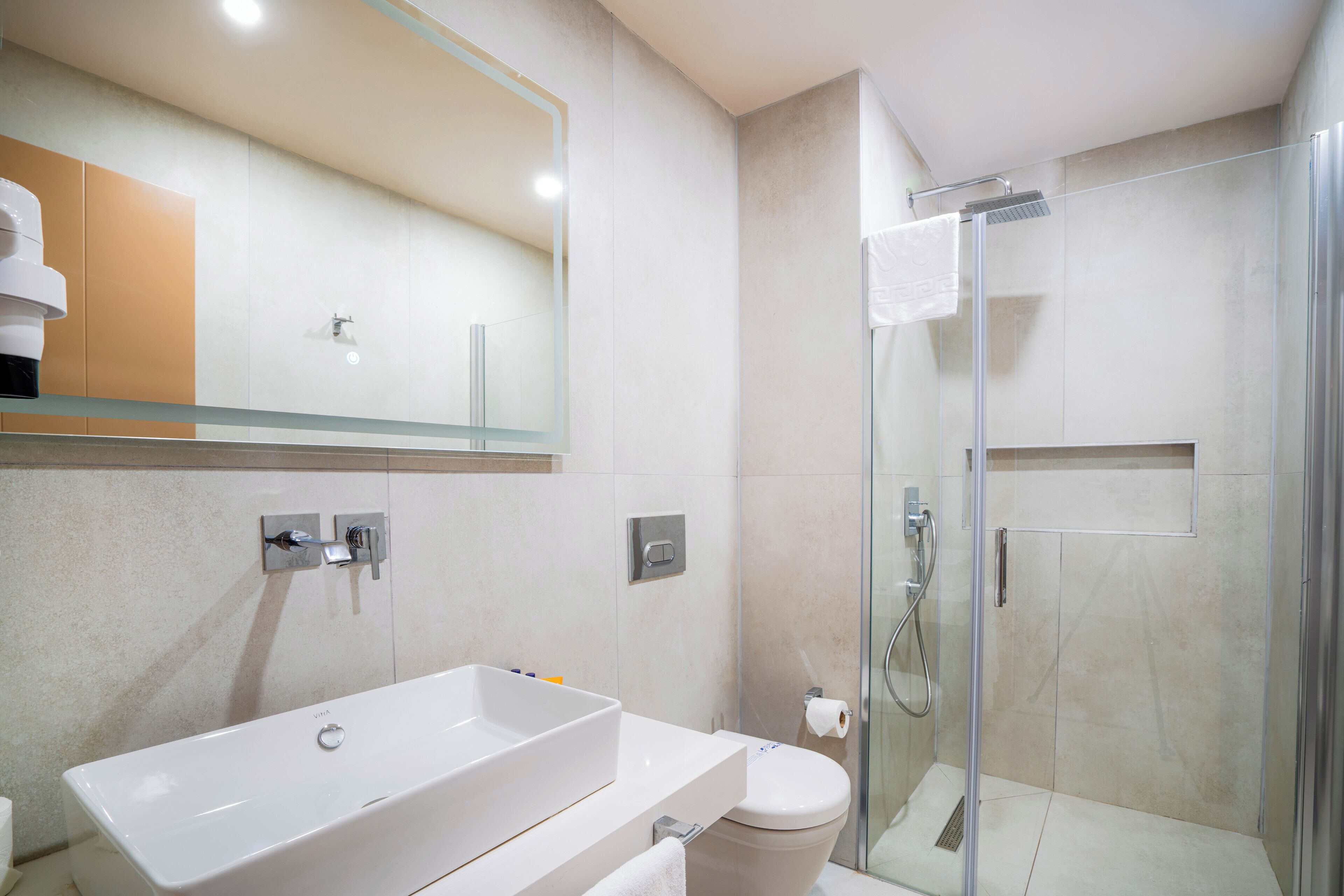 comfort room | bathroom | shower, hair dryer, bathrobes, towels
